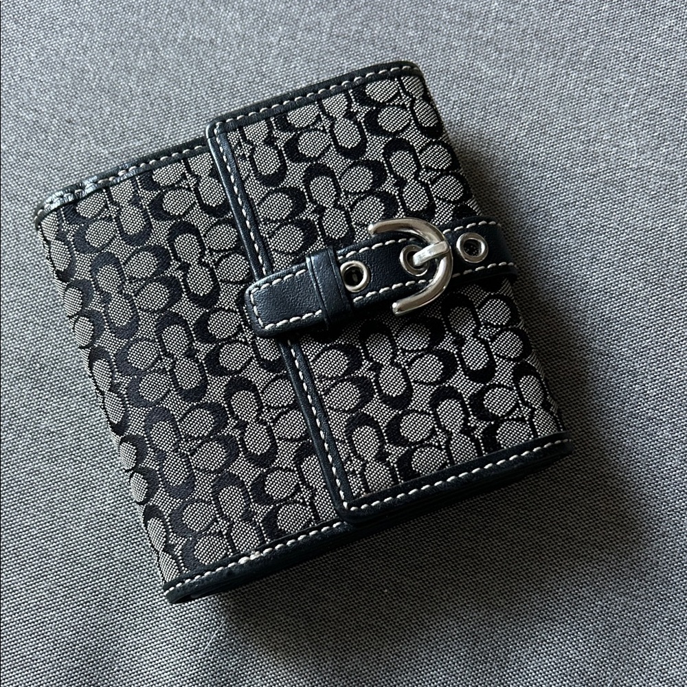 Coach Black and Gray Signature Wallet